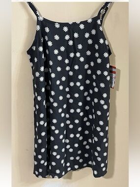 NWT Cat & Jack girls    Dress Black & White Lavender Flowers Size L(10-12)…#892